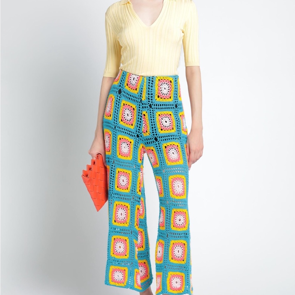 Colorful Crochet Patterned Women's Pants